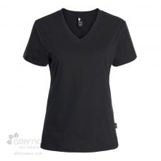 T-shirt en coton bio fabriqué au Québec avec col en V