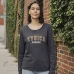 T-shirt manches longues pour femme fabriqué au Québec_noir