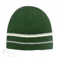Bonnet à mailles gaufrées avec rayures