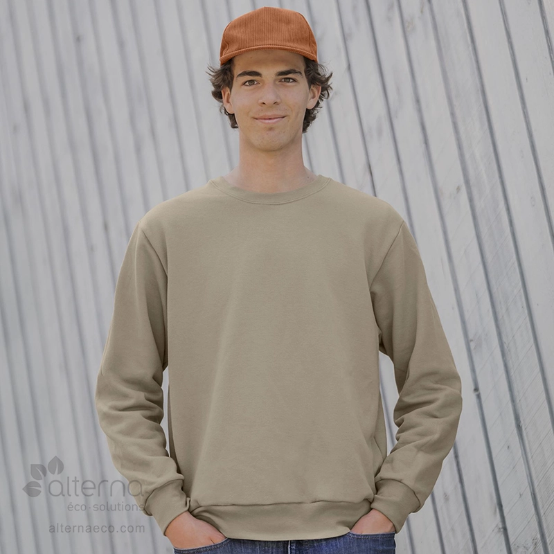 Crewneck unisexe fabriqué au Québec_Sable