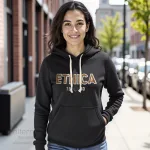Chandail à capuchon pour femme fabriqué au Québec_noir