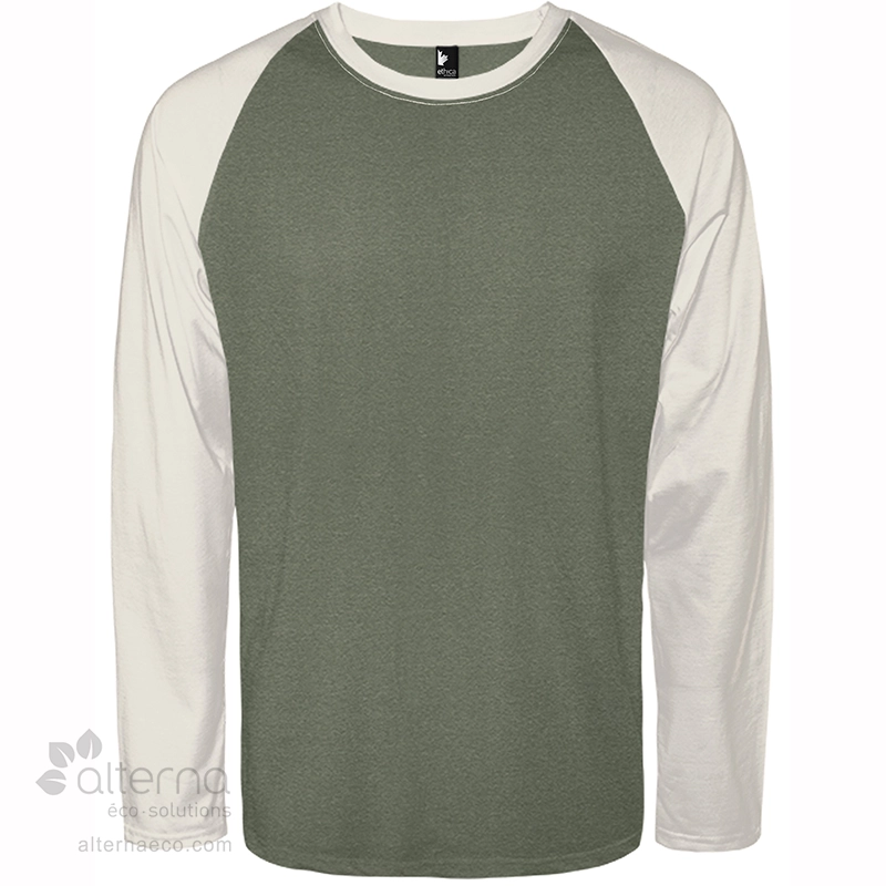 T-shirt manches longues raglan fabriqué au Québec en usine syndiquée