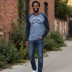 T-shirt manches longues raglan fabriqué au Québec en usine syndiquée