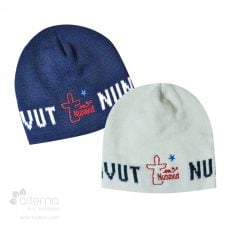 Bonnet en tricot jacquard avec lettrage