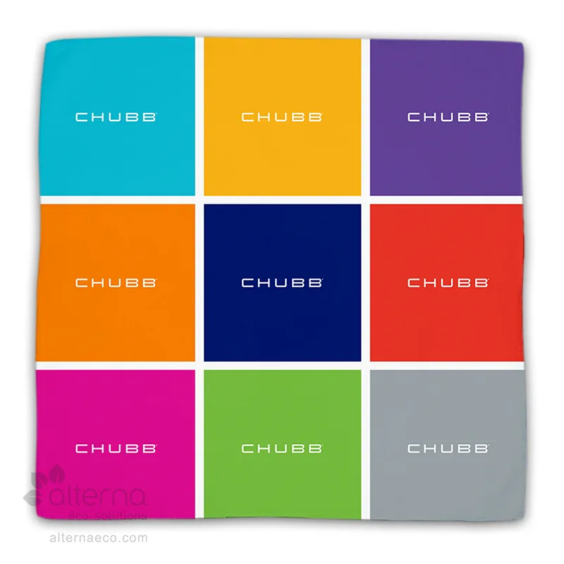 serviette sport sublimée et personnalisable en microfibre fabriquée au Québec