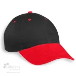 Casquette style Baseball fabriquée au Québec_noir et rouge