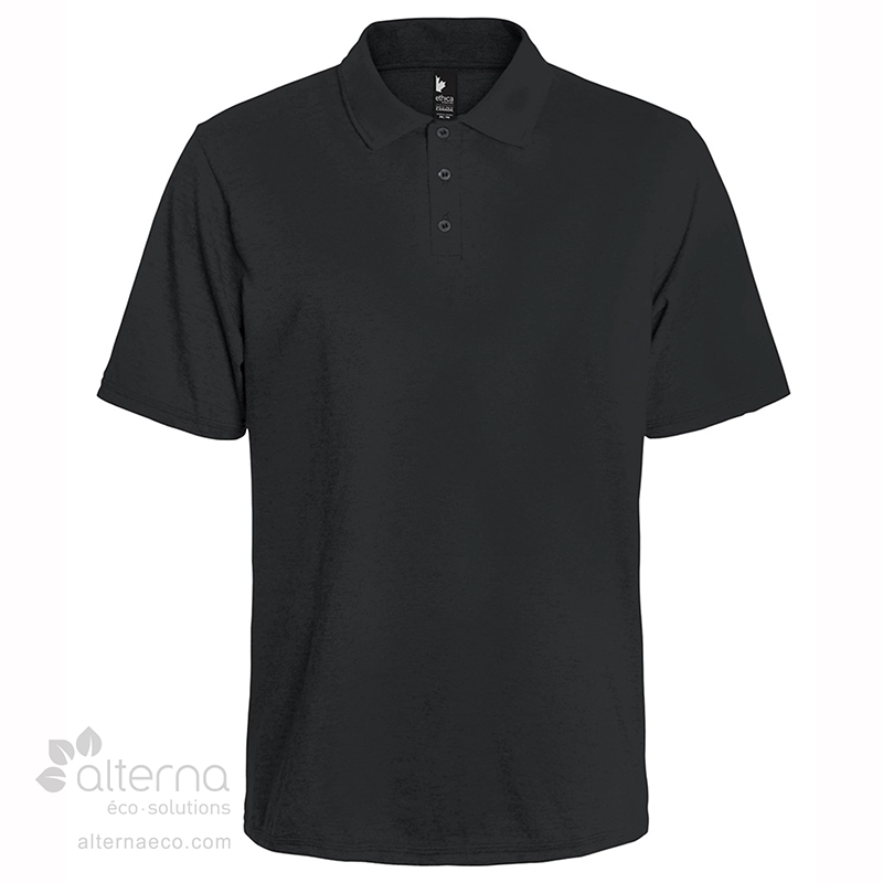 Polo unisexe en coton bio, conçu et fabriqué au Québec_Noir