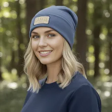 Tuque en coton bio unisexe fabriquée au Québec_Denim