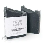 Savon artisanal fabriqué au canada avec étiquette ensemencée_charbon