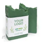 Savon artisanal fabriqué au canada avec étiquette ensemencée_Vert
