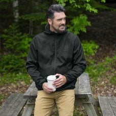 Manteau à capuchon coupe-vent unisexe fabriqué au Québec