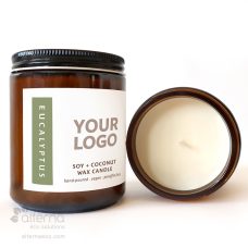 Bougie de soya et coco fabriquée à la main - Eucalyptus