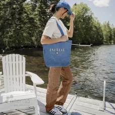 Sac fourre tout en coton recyclé conçu et décoré au Québec_Jeans