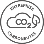 Produit créé et/ou fabriqué par une entreprise certifiée carboneutre