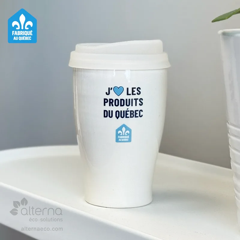 Gobelet de voyage en céramique fabriqué au Québec. Tasse en céramique fabriquée au Québec.