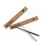 Paille couleur acier inoxydable avec brosse importation futé personnalisable
