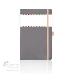 Carnet de notes en cuir de pomme gris