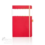 Carnet de notes en cuir de pomme rouge clair