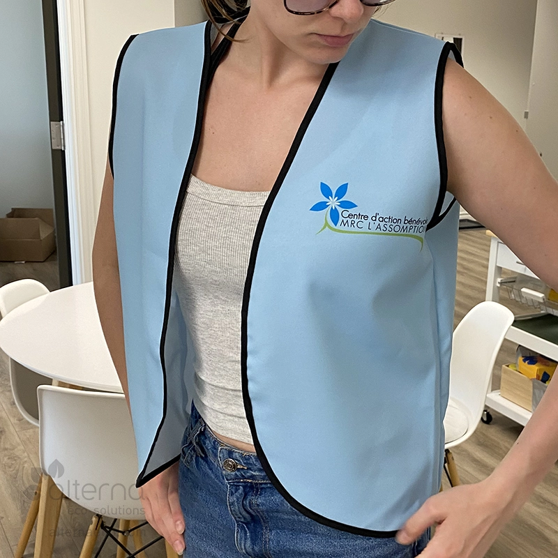 Dossard personnalisé fabriqué au Québec de type veste
