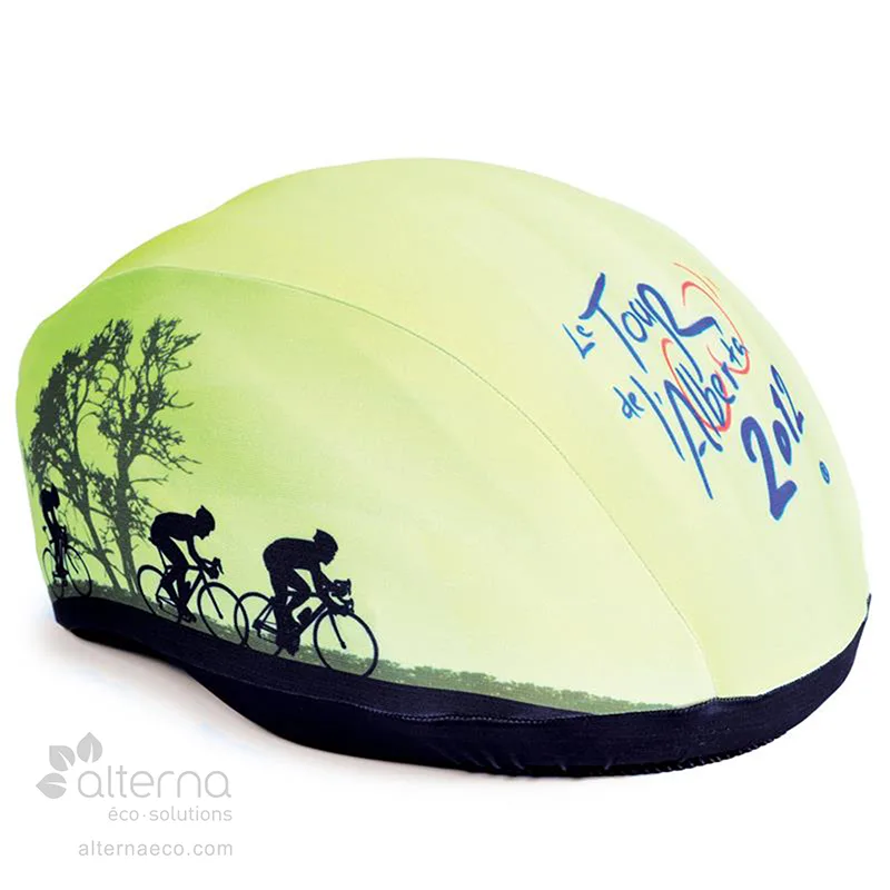 housse de casque de vélo sublimée fabriquée au Québec