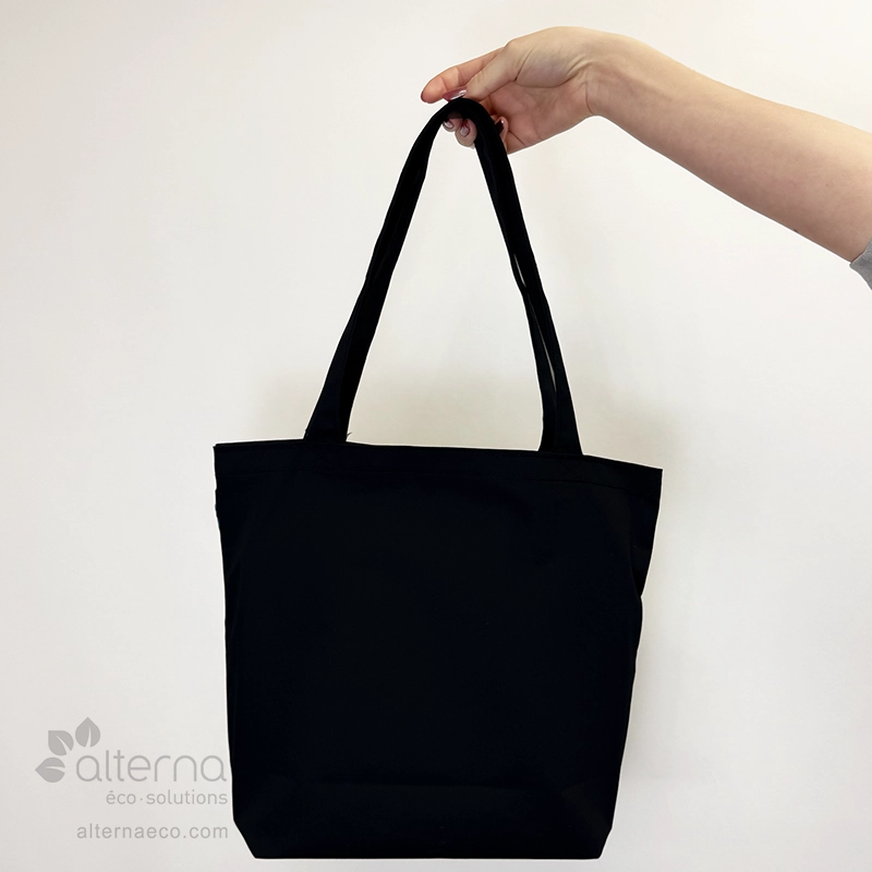 Sac fourre-tout Le Coquet poly-coton noir Fabriqué au Québec, Canada