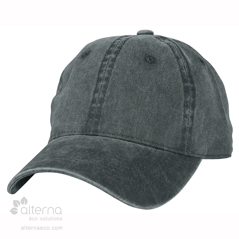 Casquette Initial non structurée en coton recyclé_noir