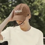 Casquette Initial non structurée en coton recyclé_Café
