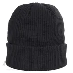 Tuque côtelée en polyester recyclé conçue et décorée au Québec_Noir