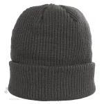 Tuque côtelée en polyester recyclé conçue et décorée au Québec_Charcoal