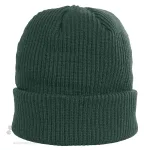 Tuque côtelée en polyester recyclé conçue et décorée au Québec_Forêt