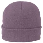 Tuque 100 % acrylique ou 50% polyester recyclé / 50 % acrylique conçue et décorée au Québec_Aubergine