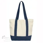Sac fourre-tout deux couleurs en coton et polyester recyclé, conçu et décoré au Québec_Bleu minuit