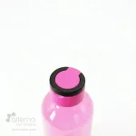 Bouteille en plastique recyclé 27 oz 800 ml rose anneau