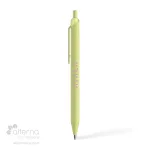 Stylo à bille en plastique recyclé vert citron identifié au Québec, Canada