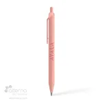 Stylo à bille en plastique recyclé rose identifié au Québec, Canada