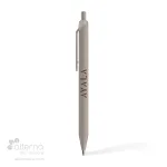 Stylo à bille en plastique recyclé taupe identifié au Québec, Canada