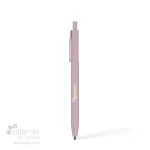 Stylo à bille en plastique recyclé rose identifié au Québec, Canada